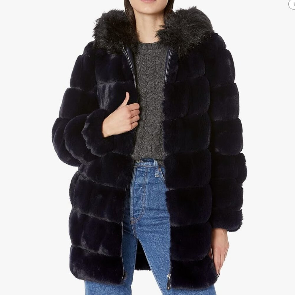NWT Calvin Klein Faux Fur Hooded Winter Coat